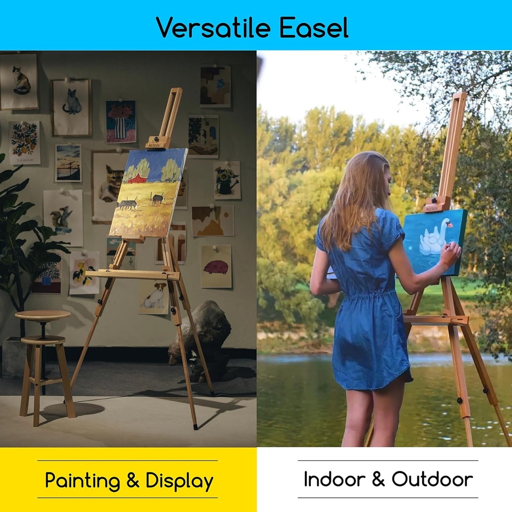 Easel, Tripod Field Painting Easel with Carrying Case
