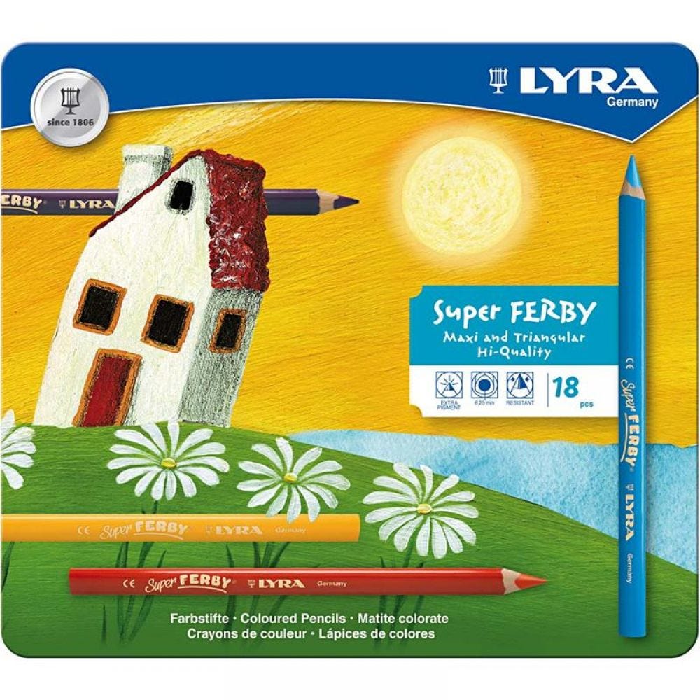 LYRA, Super Ferby 1, colouring pencils, assorted colours 18 pc/ 1 pack