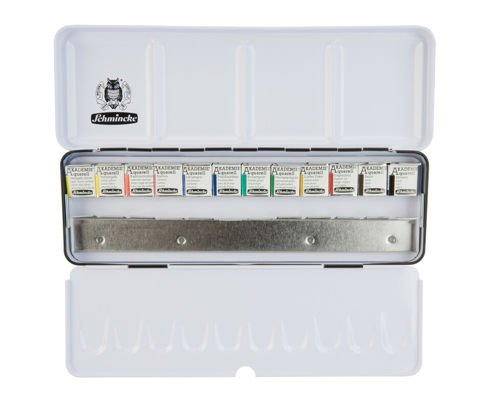 [SM_75412097] Schmincke, Akademie Aquarell, Metal set 12x1/2 pans