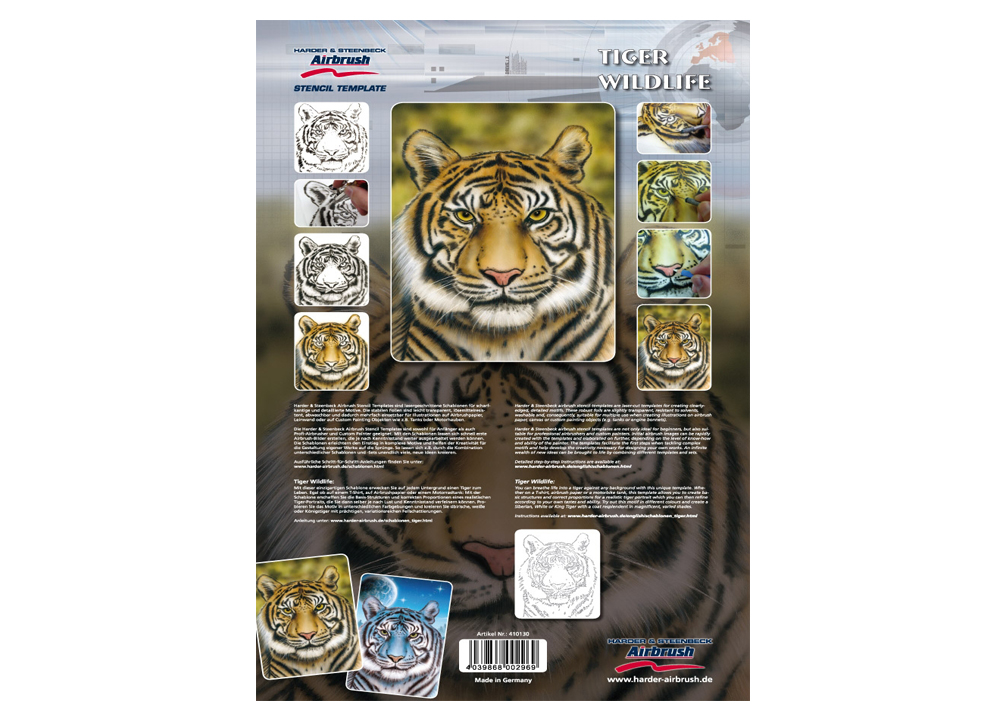 Harder Airbrush, Stencil, Template Tiger Wildlife