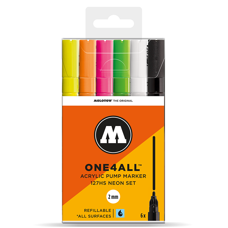 [MO_200173] MOLOTOW, One4All, 127HS 2mm Neon Set 