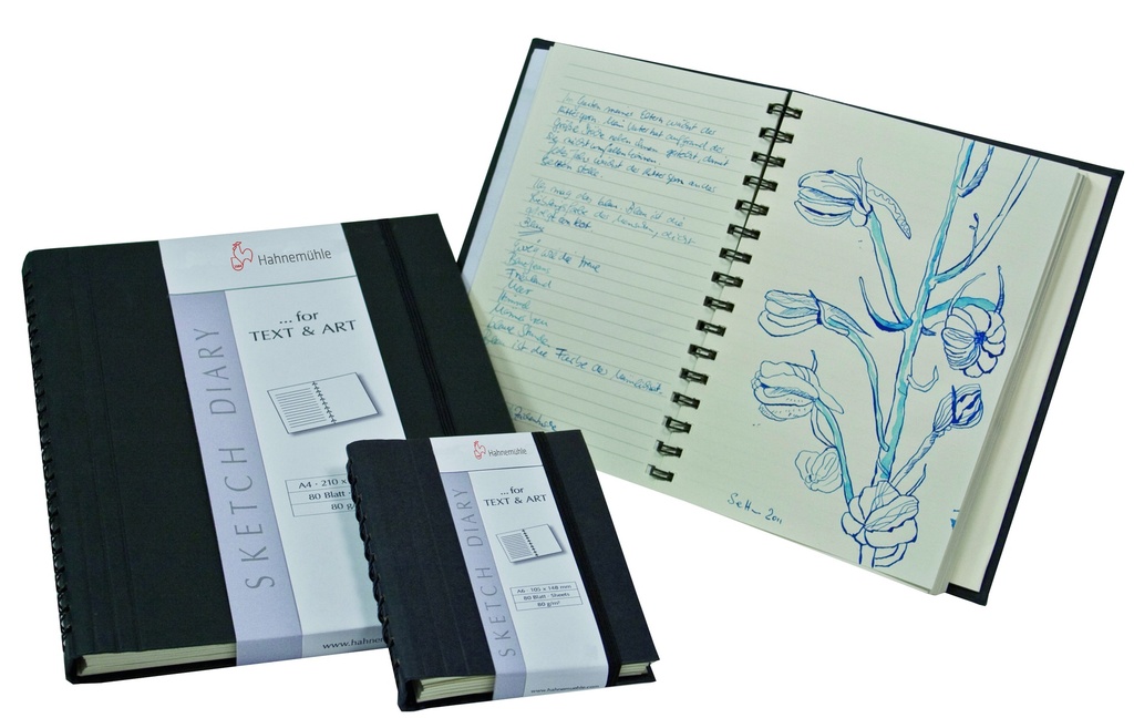 [HM-10628753] Hahnemühle, Sketch Diary black, Spiral bound (A6)