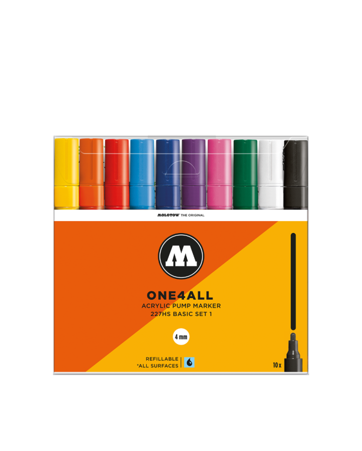 [MO_200456] MOLOTOW, One4All, 227HS 4mm, Basic-set 1 x 10pcs